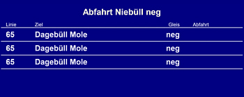 Anzeige Abfahrten Niebüll
