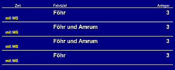 Anzeige Abfahrten Fähren